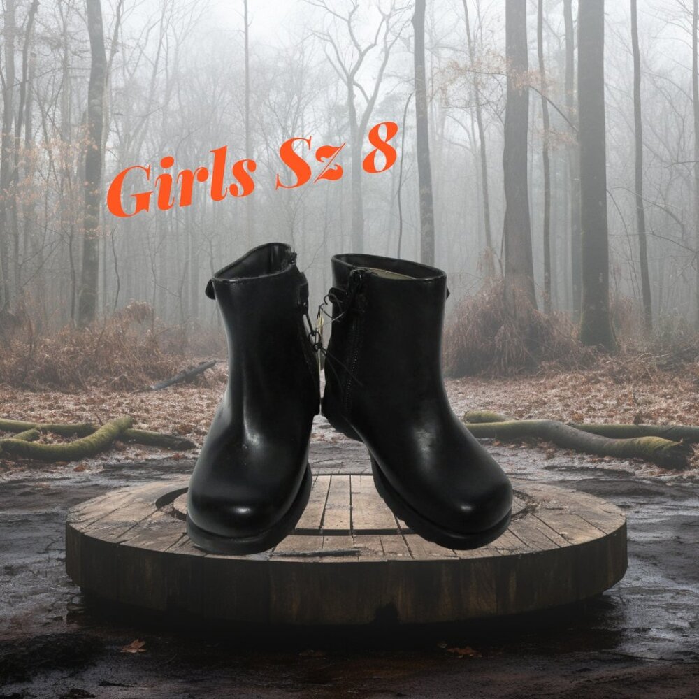 Kid Connection Toddler Girls Black Zipper Boots Bryana Sz 8 Man made